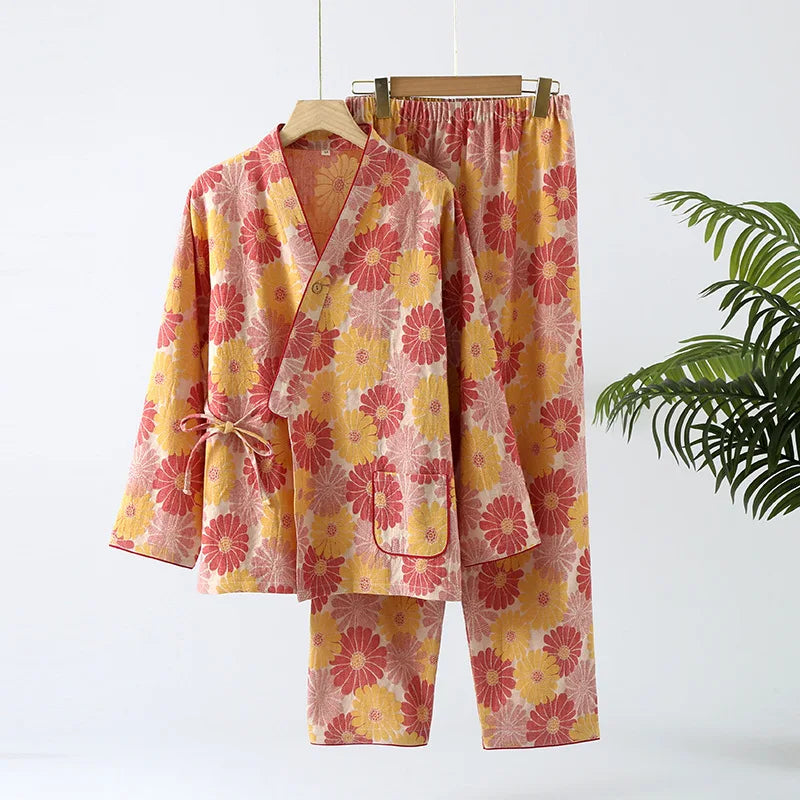 Pigiama Kimono in cotone “Sogno Hawaiano”