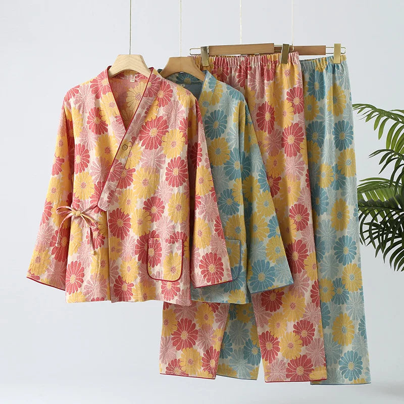 Pigiama Kimono in cotone “Sogno Hawaiano”