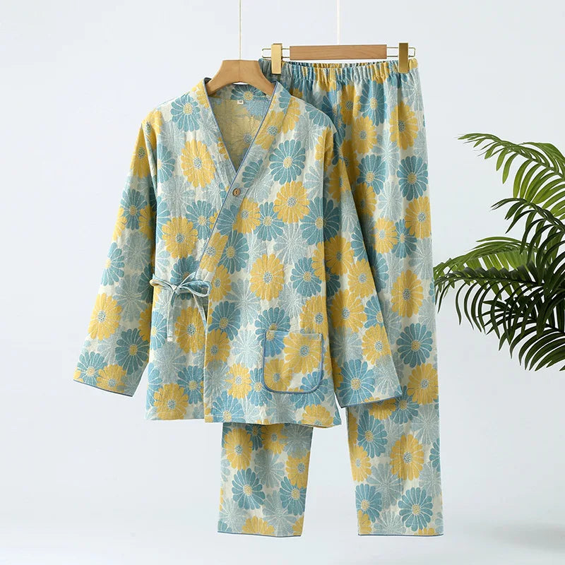 Pigiama Kimono in cotone “Sogno Hawaiano”